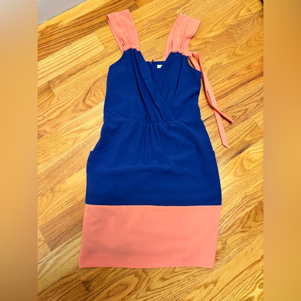 Shoshanna Vibrant Blue and Peach Dress